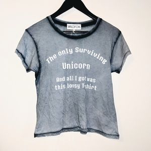 Wildfox Surviving Unicorn Tee NWT Small